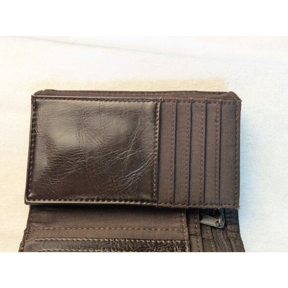 NINE & CO BRAND CLASSIC Brown MULTI-COMPARTMENT TRI-FOLD‎ WALLET SNAP - Picture 8 of 13